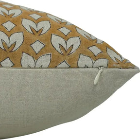 Handmade Bohemian Pure Linen Pillow Cover-titli Border