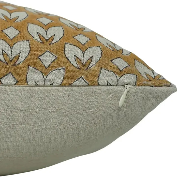 Handmade Bohemian Pure Linen Pillow Cover-titli Border