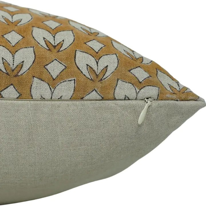 Handmade Bohemian Pure Linen Pillow Cover-titli Border