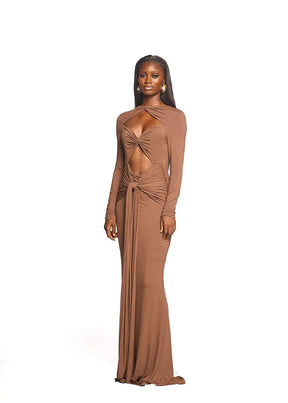 TSID DRESS- BROWN