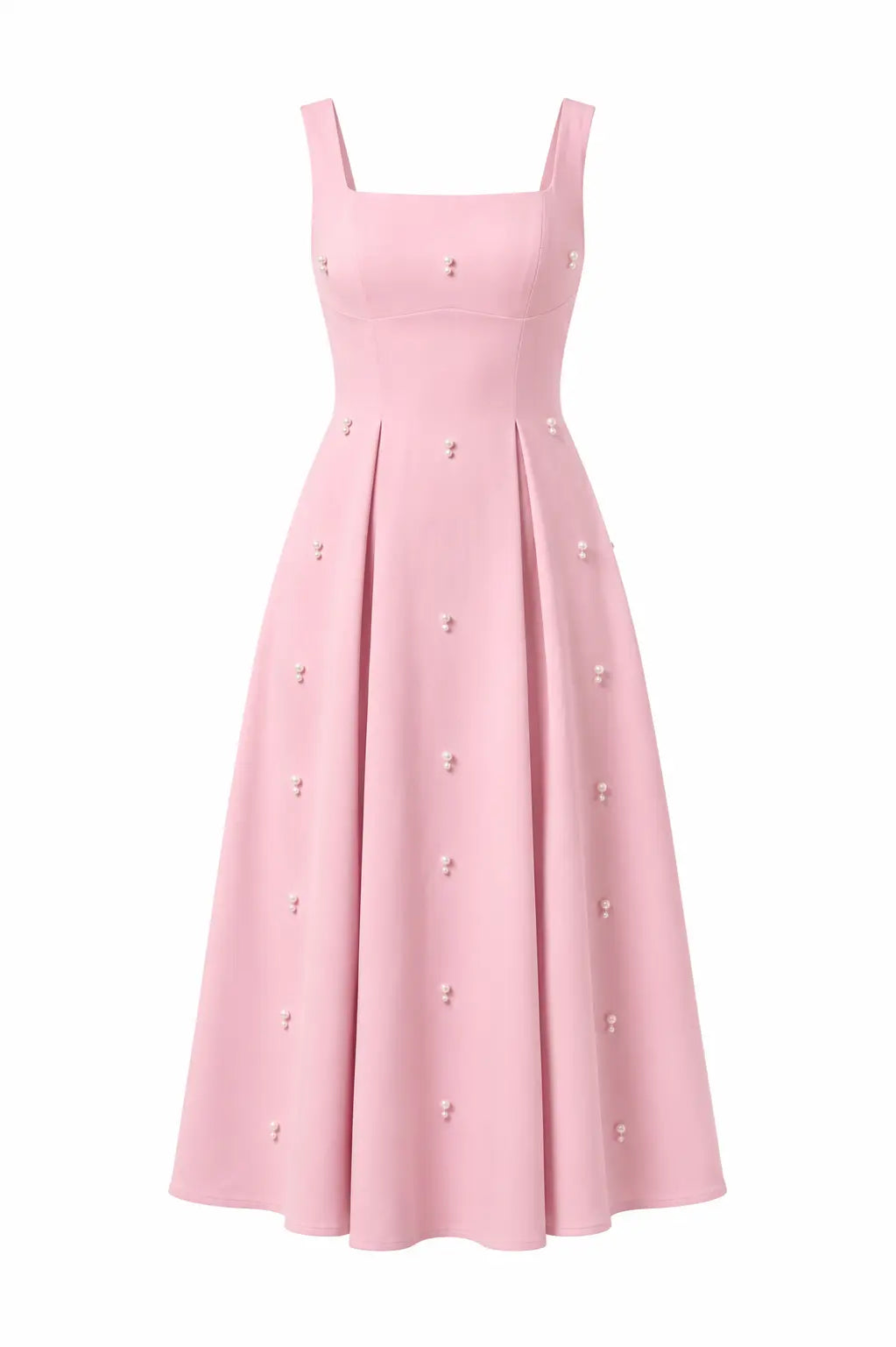 Pearl Blossom Embellished Dress – Blush Pink