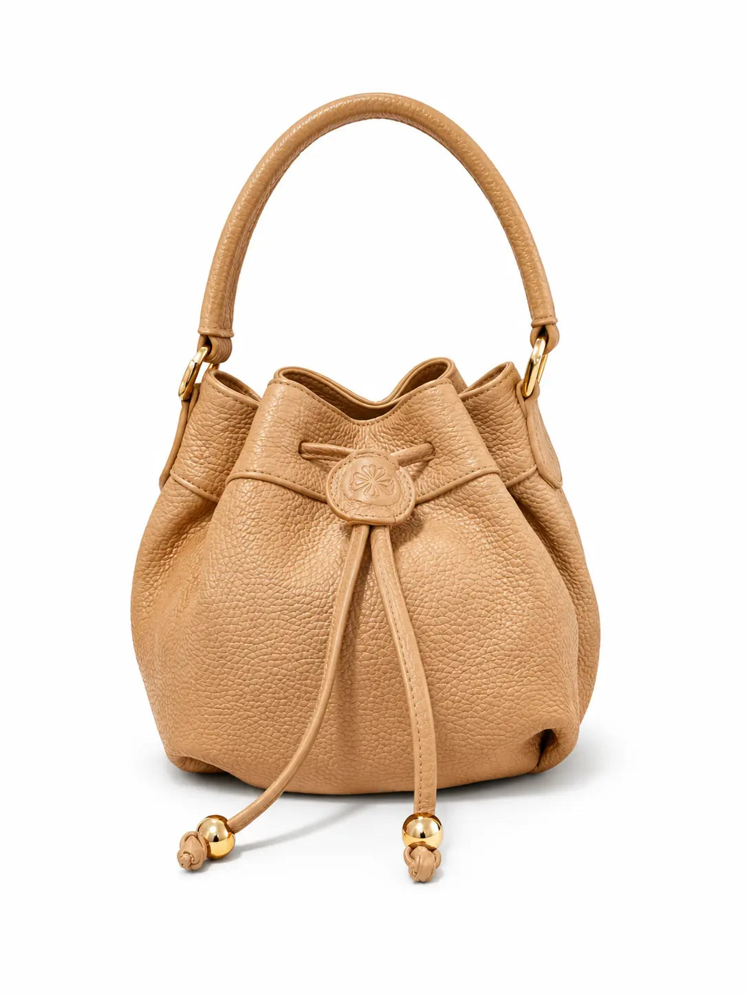Sienne Textured Italian Leather Bucket Bag