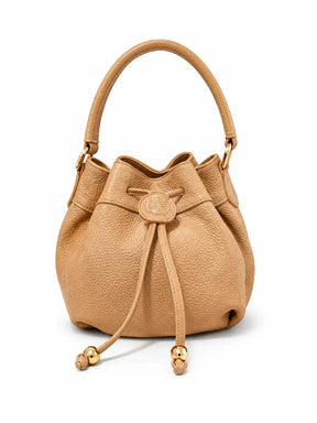 Sienne Textured Italian Leather Bucket Bag
