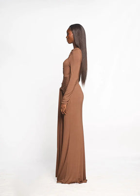 TSID DRESS- BROWN