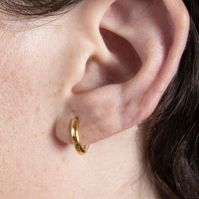 Gold Seven Mm Huggie Hoop Earring