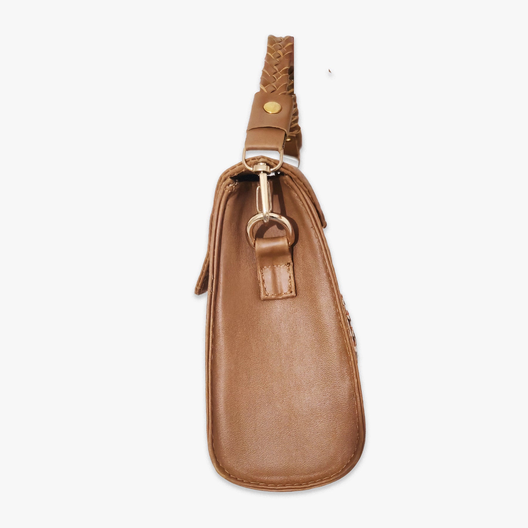 Brown Leather Crossbody Curvo Bag