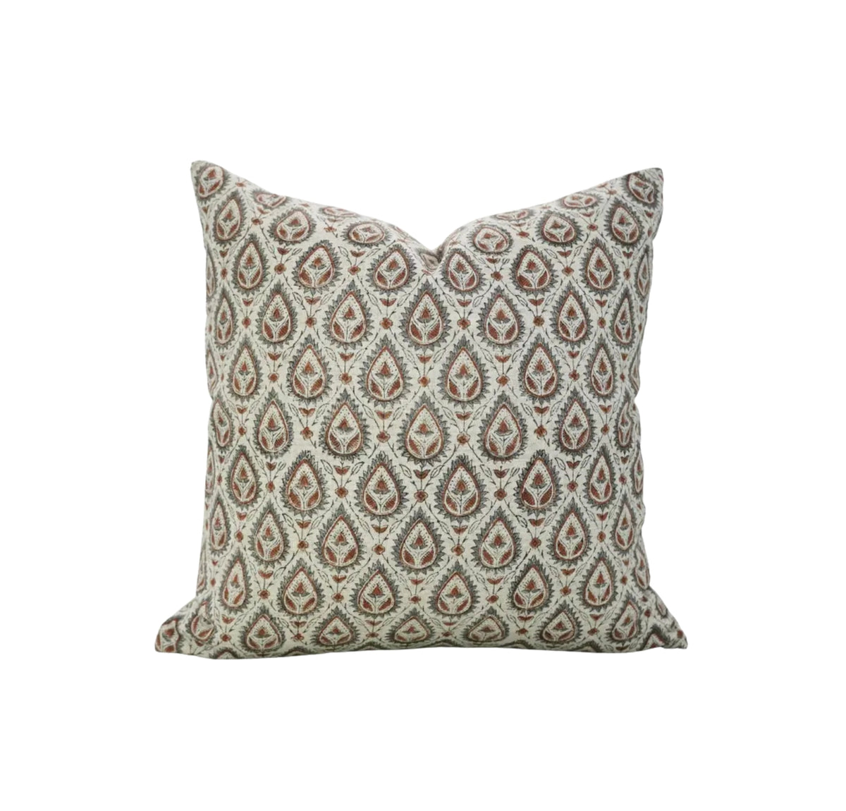 Stylish Hand-Block Design Viscose Linen Cushion Cover - Pan Patti
