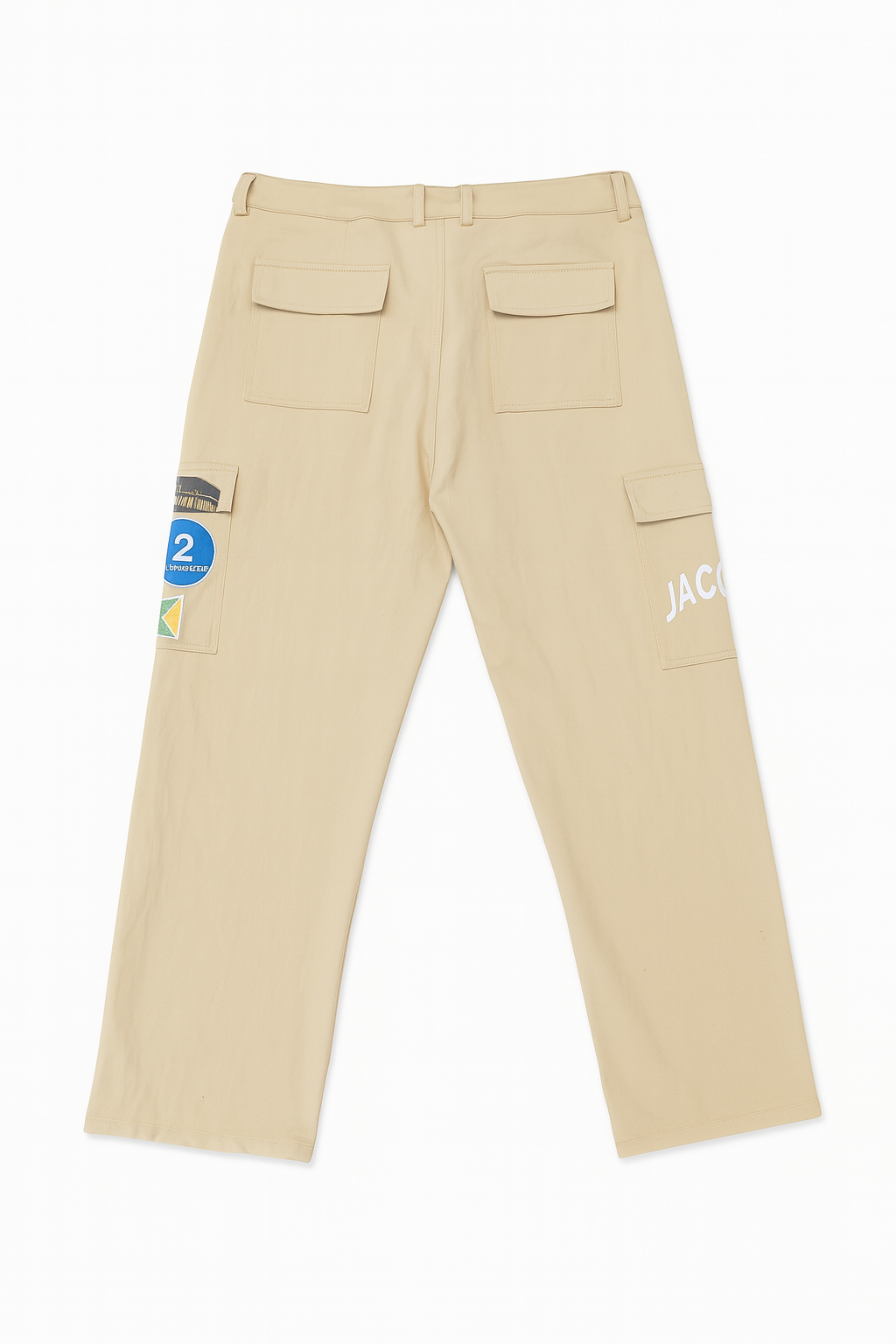 Khaki Logo Patch Cargo Pants