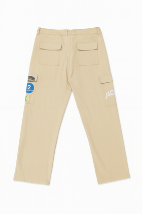 Khaki Logo Patch Cargo Pants