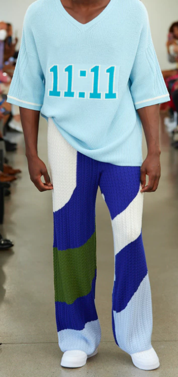 Luka Pants - Ocean Print Oversized Blue Pant