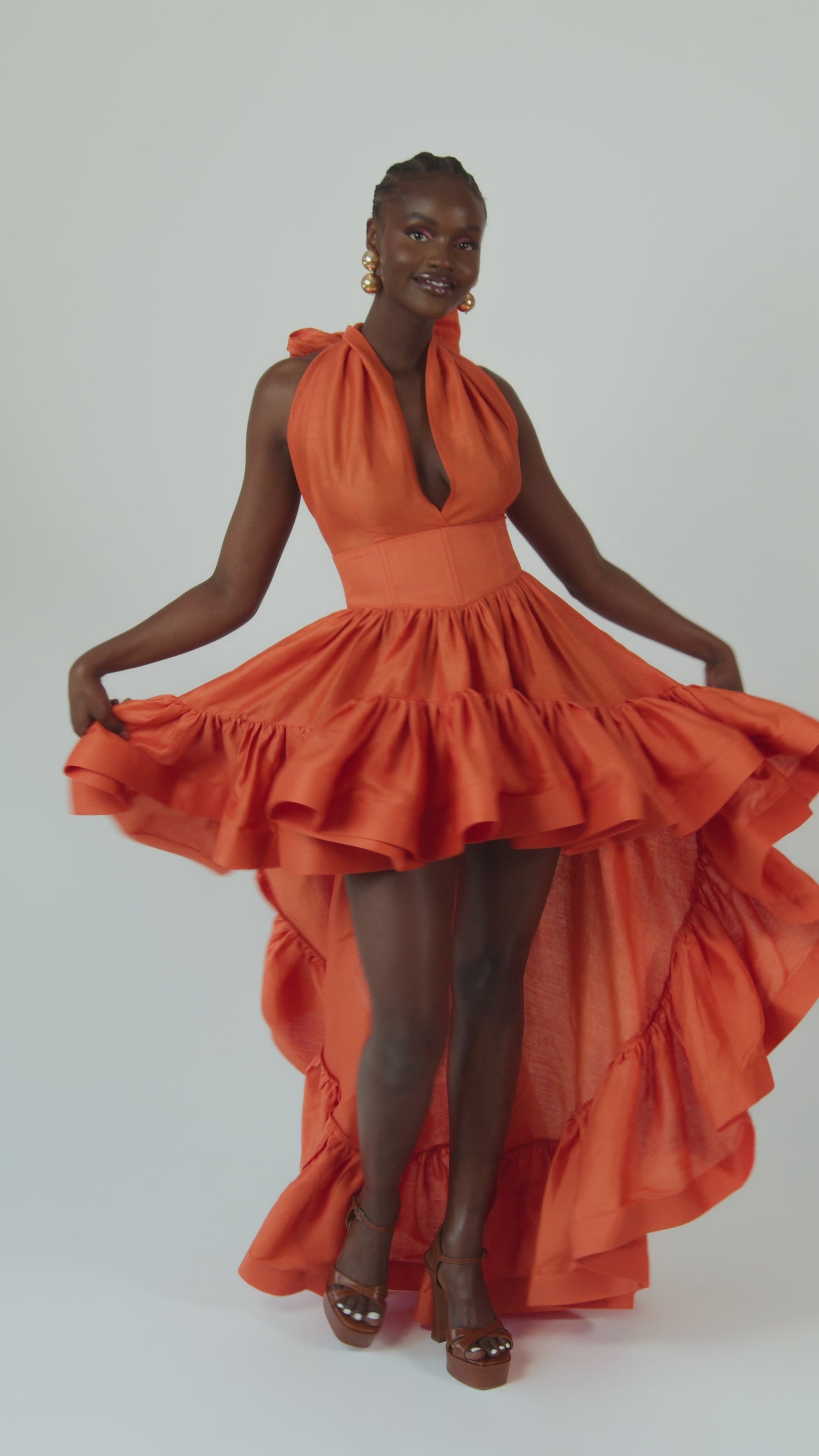 Linen AMA Hi-low Dress