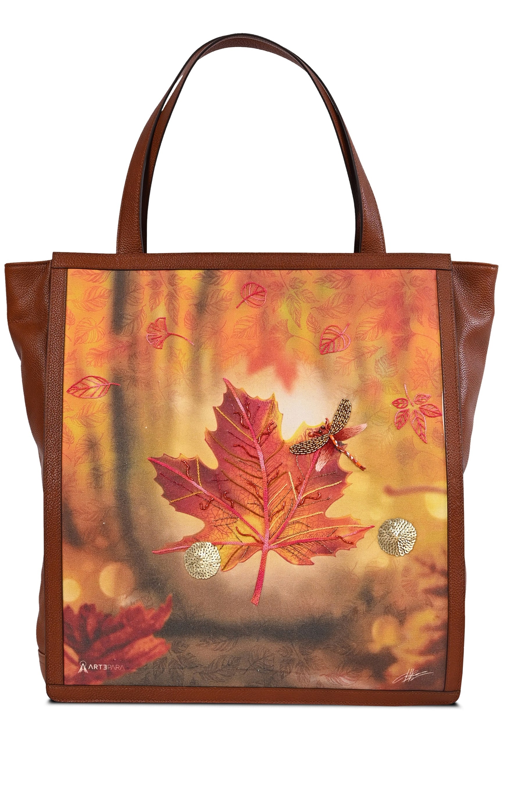 Hand-embroidered Maxi Tote Autumn