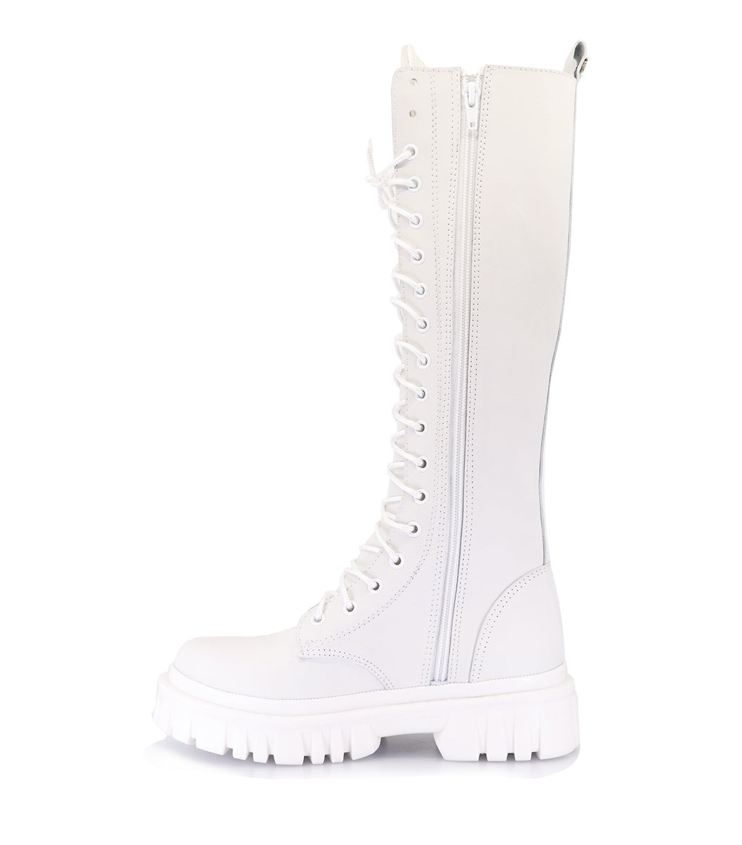White High-Top Combat Boots Holli