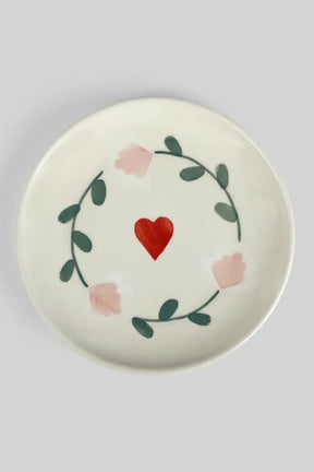Ceramic Dessert Plates Amour Petal ( Set Of 2 ) , 7 Inches