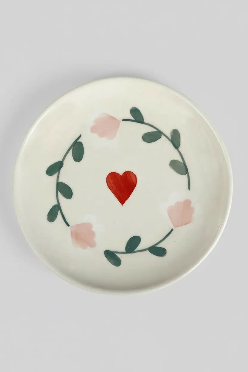 Ceramic Dessert Plates Amour Petal ( Set Of 2 ) , 7 Inches