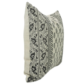 Natural Block Block Print Thick linen -  Flower Butta