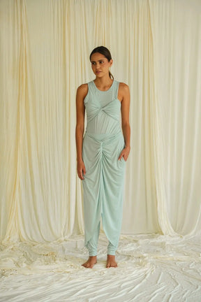 Gather Top Aquamarine