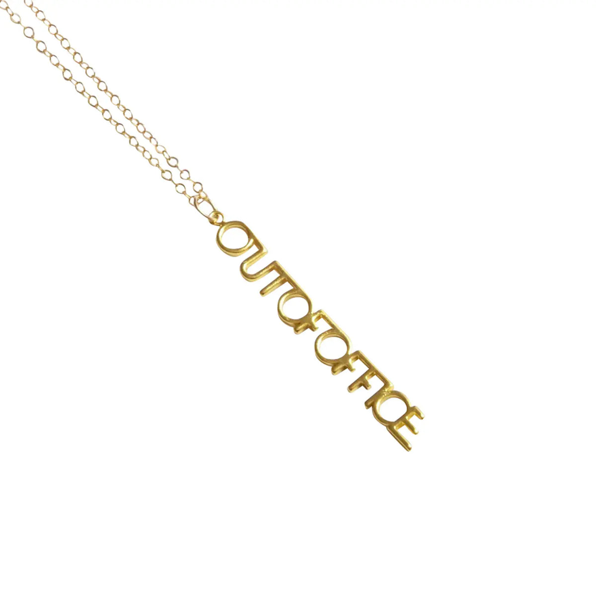Out Of Office Gold Charm Necklace