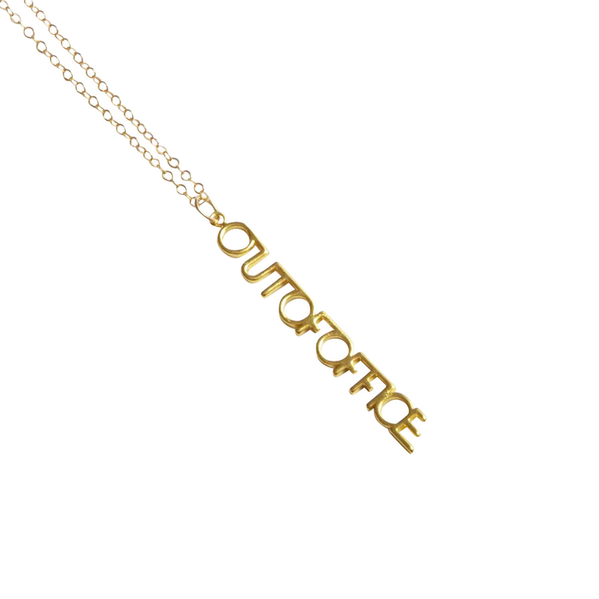 Out Of Office Gold Charm Necklace