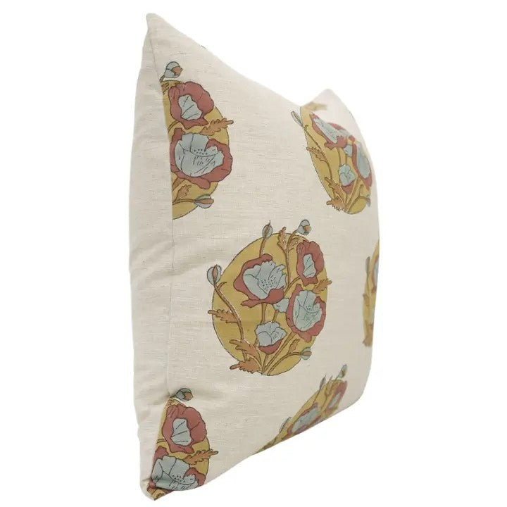 Decorative Block Print Linen Blend Pillow Cover -  Sandhya Pushp