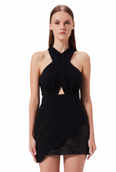 Bract Halter Neck Dress in Black