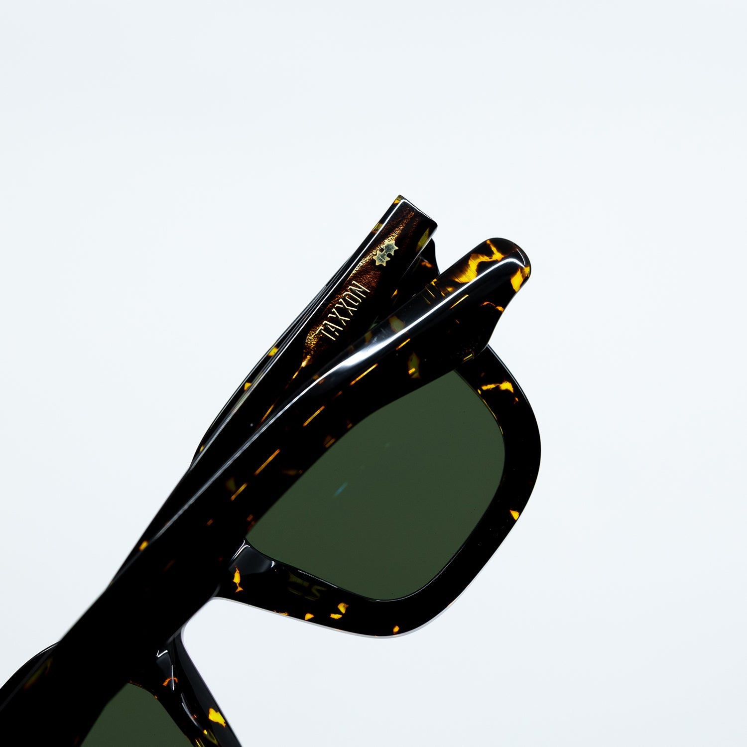 Zid Sunglasses with Tortoise Frame & Green Lens