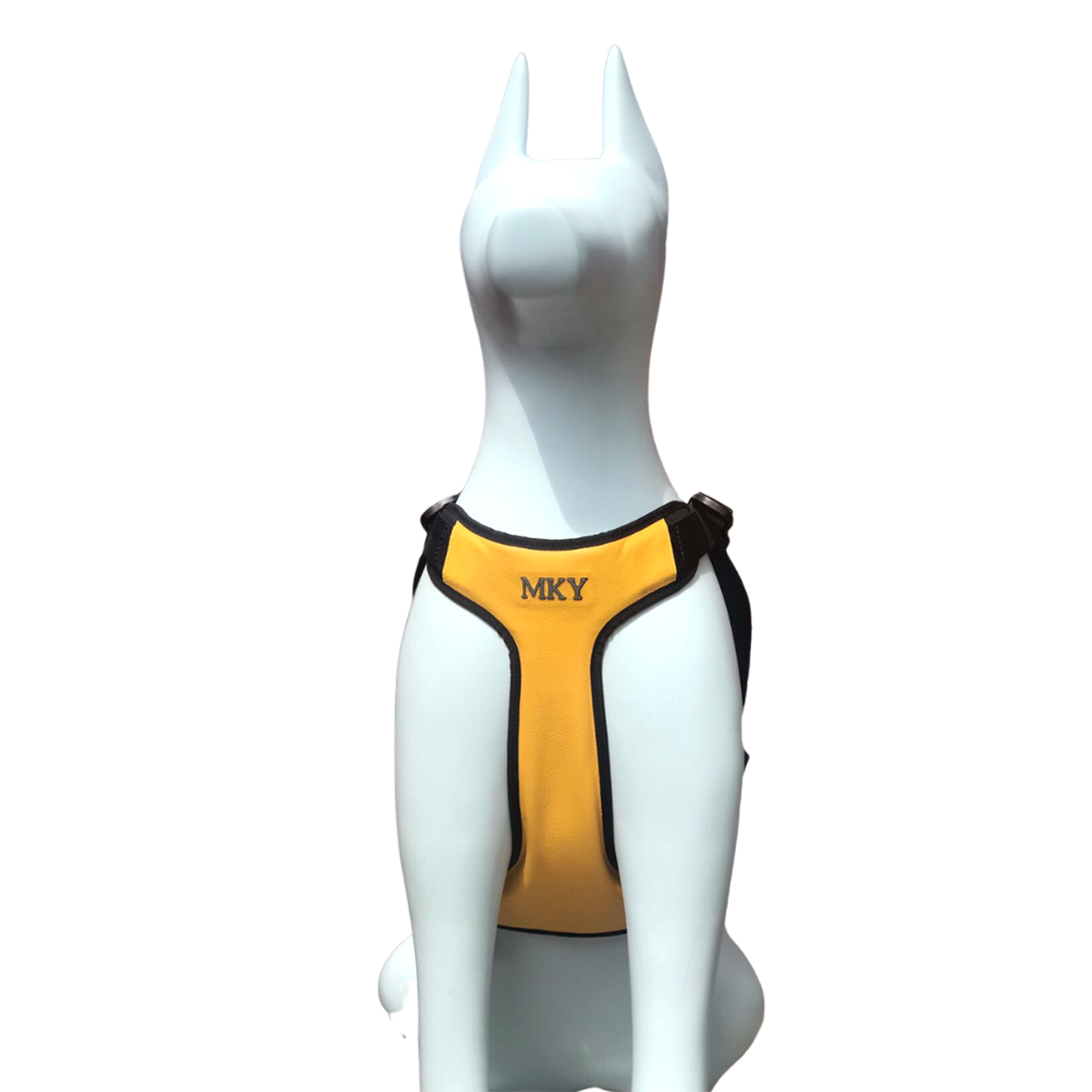 Donatello Luxe Leather Dog Harness • Yellow ~ Black
