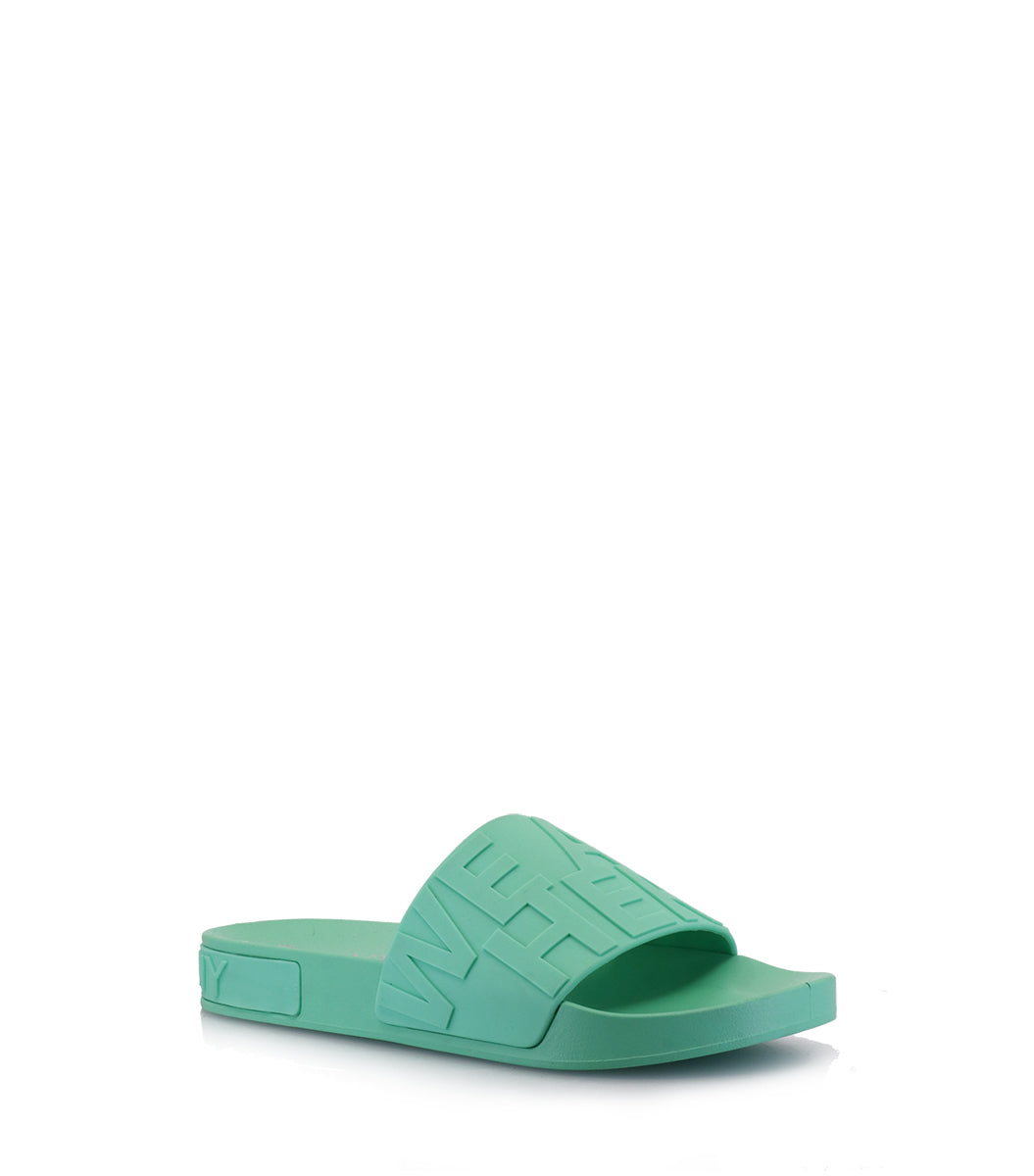 HERE EMBOSSED GREEN SANDALS