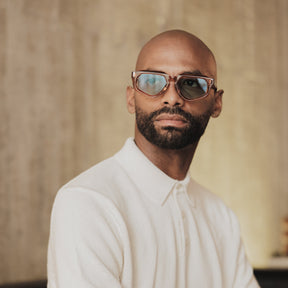 Avitio Sunglasses with Amber Frame & Aqua Lens