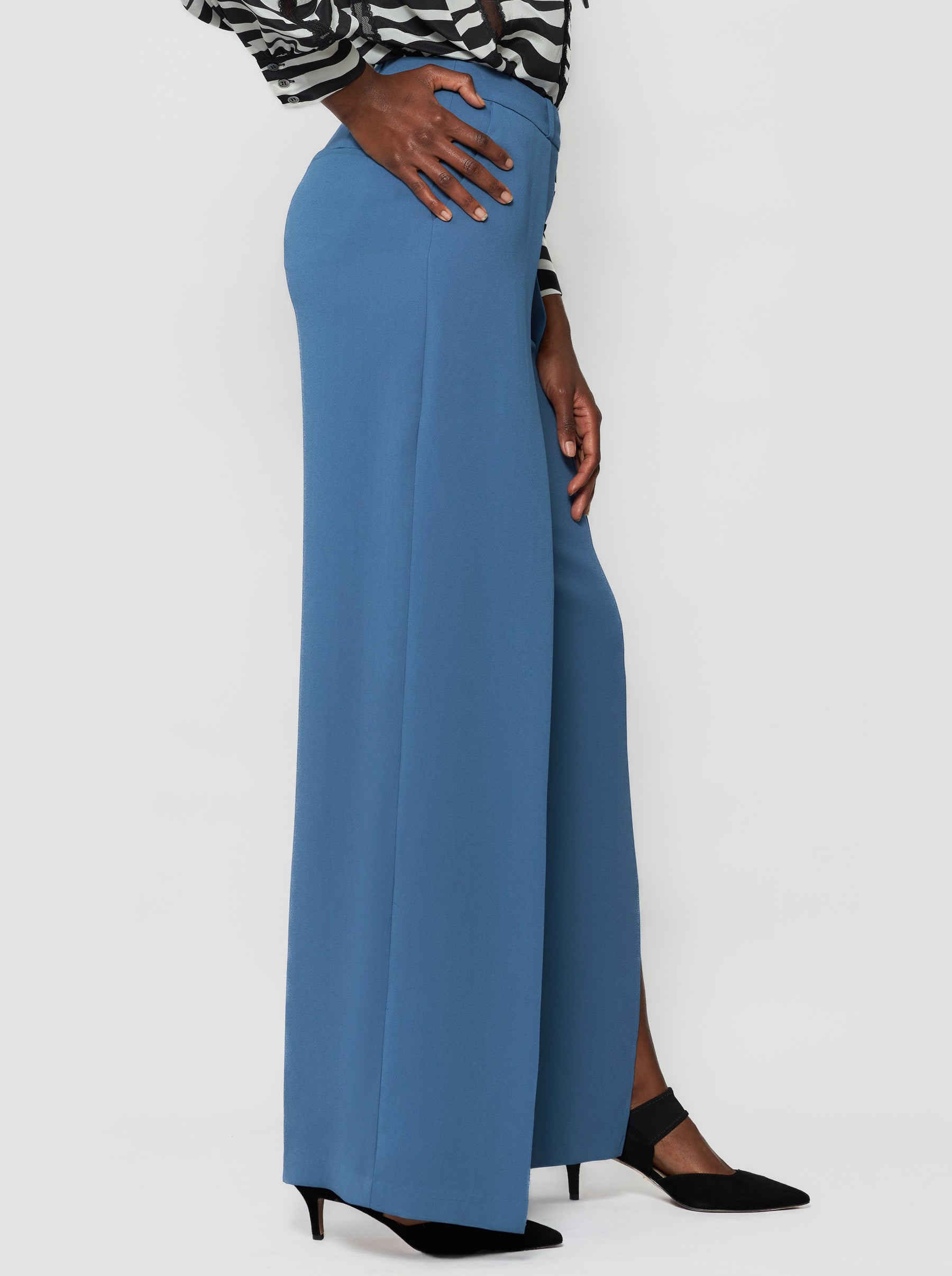 Dina Wide-Leg Crepe Pant
