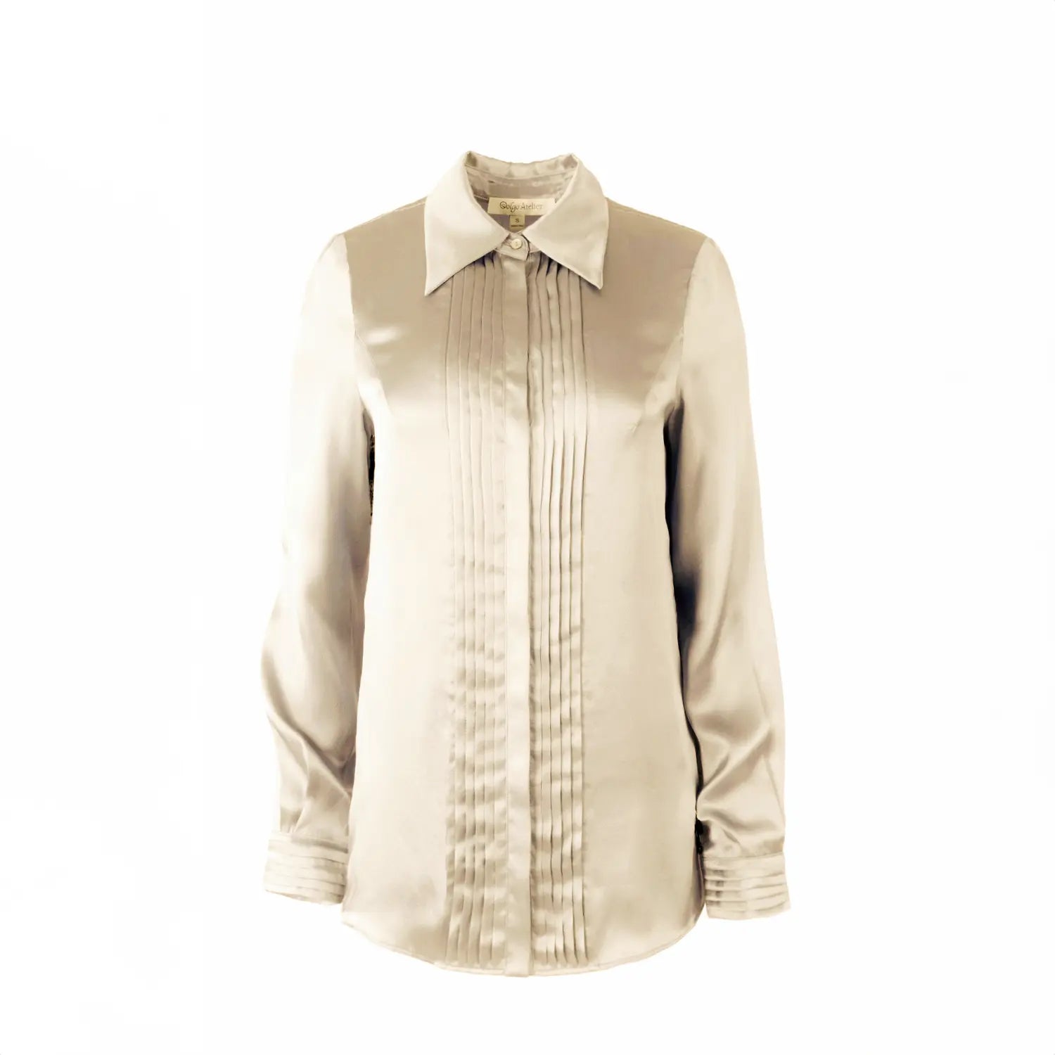 Solgo Pleated Silk Charmeuse Shirt