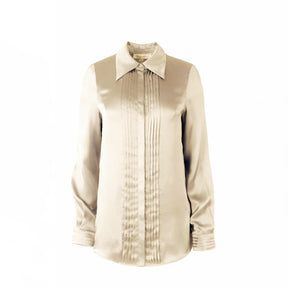 Solgo Pleated Silk Charmeuse Shirt