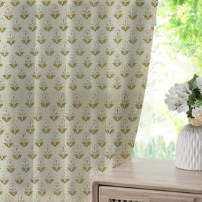 Exquisite Printed Pure Linen Pleated Curtain - Rishi