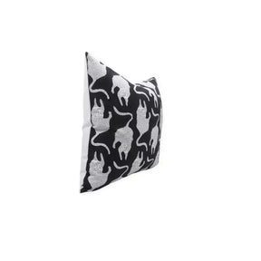 Accent Home Decor Block Printed Thick Cotton White Pillow Cover- Mushak