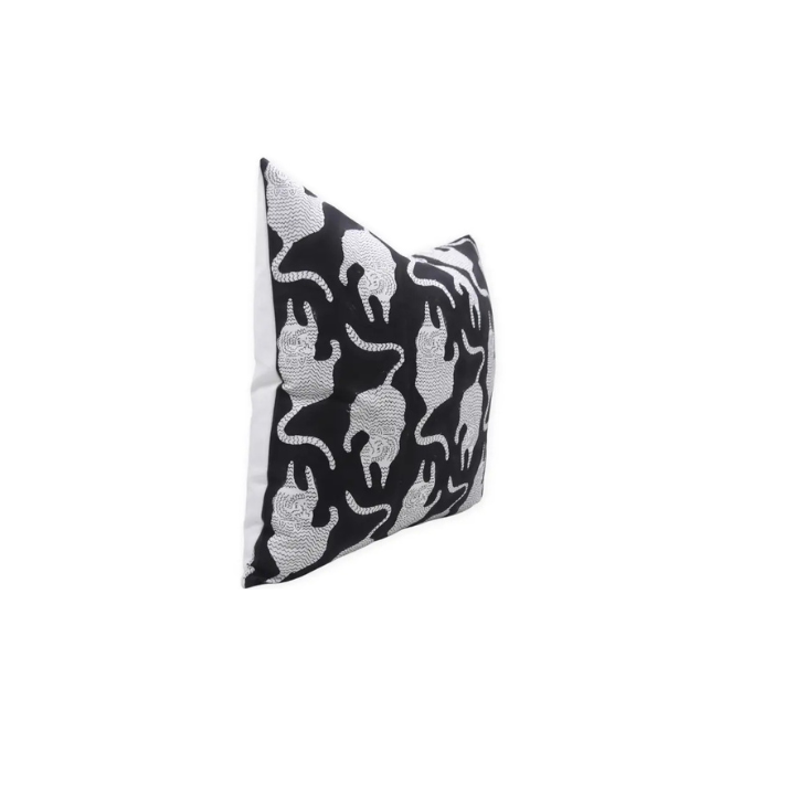 Accent Home Decor Block Printed Thick Cotton White Pillow Cover- Mushak