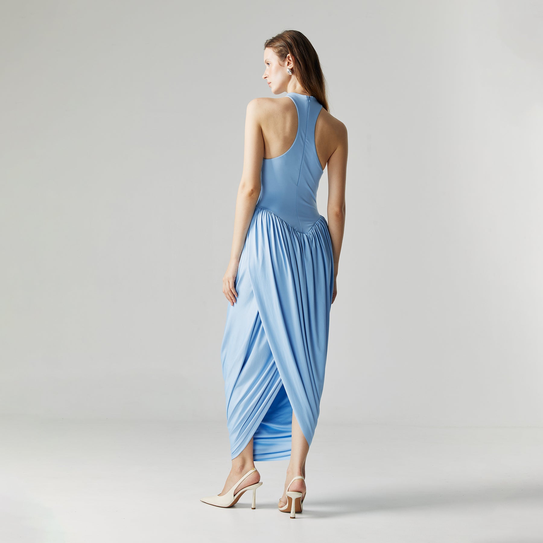 CELINE DRAPED MAXI DRESS