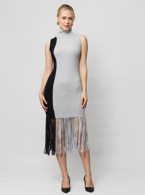 Elleann Color Block Cashmere Midi Dress