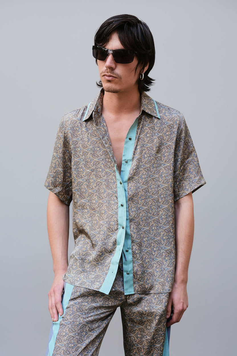 Paisley Motif Short Sleeve Shirt