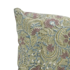 Beautiful Hand Made Block Viscose Linen Cushion Cover - Kundanvan
