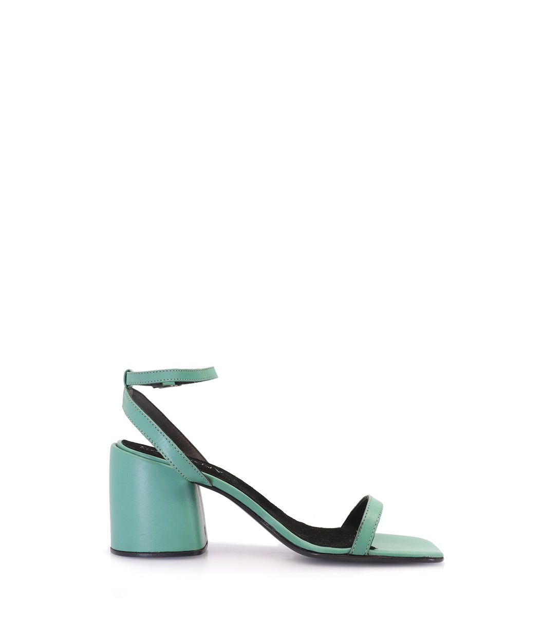 Eco-Friendly Chic Green Heeled Sandals Remi