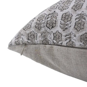 Block Print Thick Linen Boho Décor Cushion Cover- Tulsi Buti