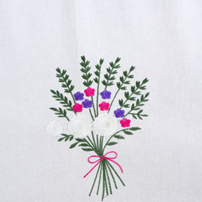 Premium Hand Floral Embroidered Cotton Tablecloth Size 76 x 56 Inches for Table Decor