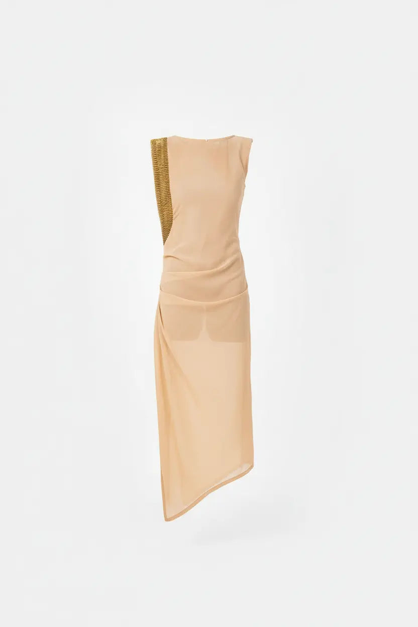 The Aurelia Beaded Silk Chiffon Gown