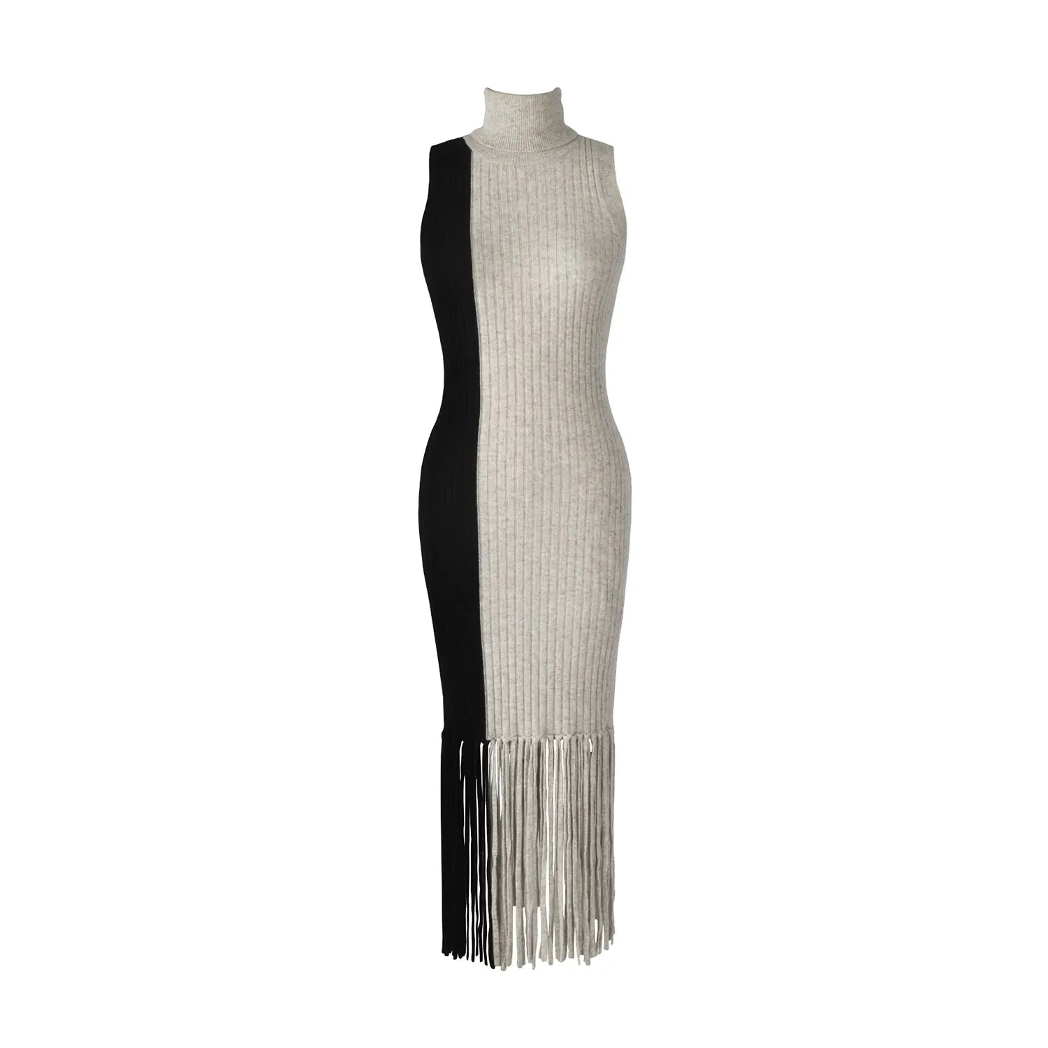 Elleann Color Block Cashmere Midi Dress