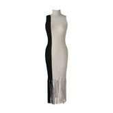 Elleann Color Block Cashmere Midi Dress