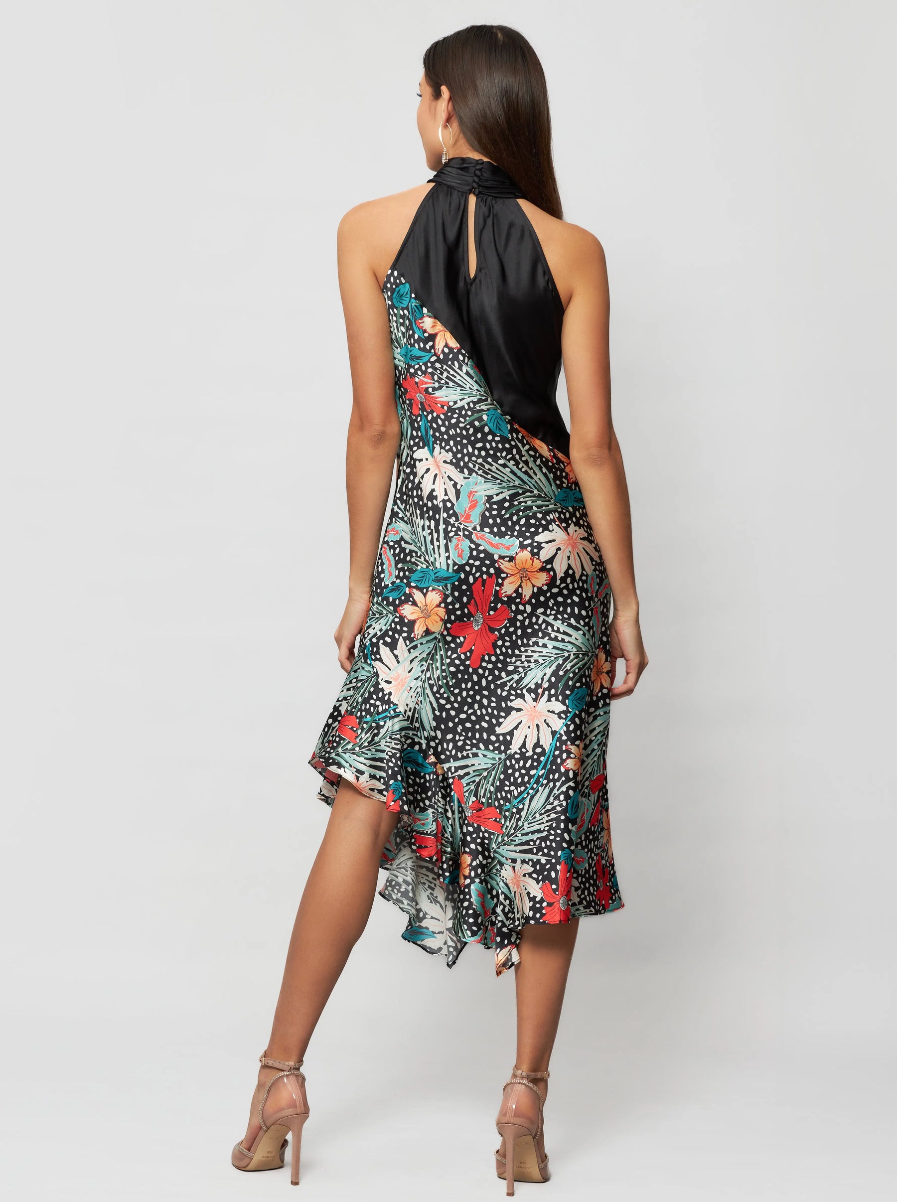 Yera Halter Silk Midi Dress