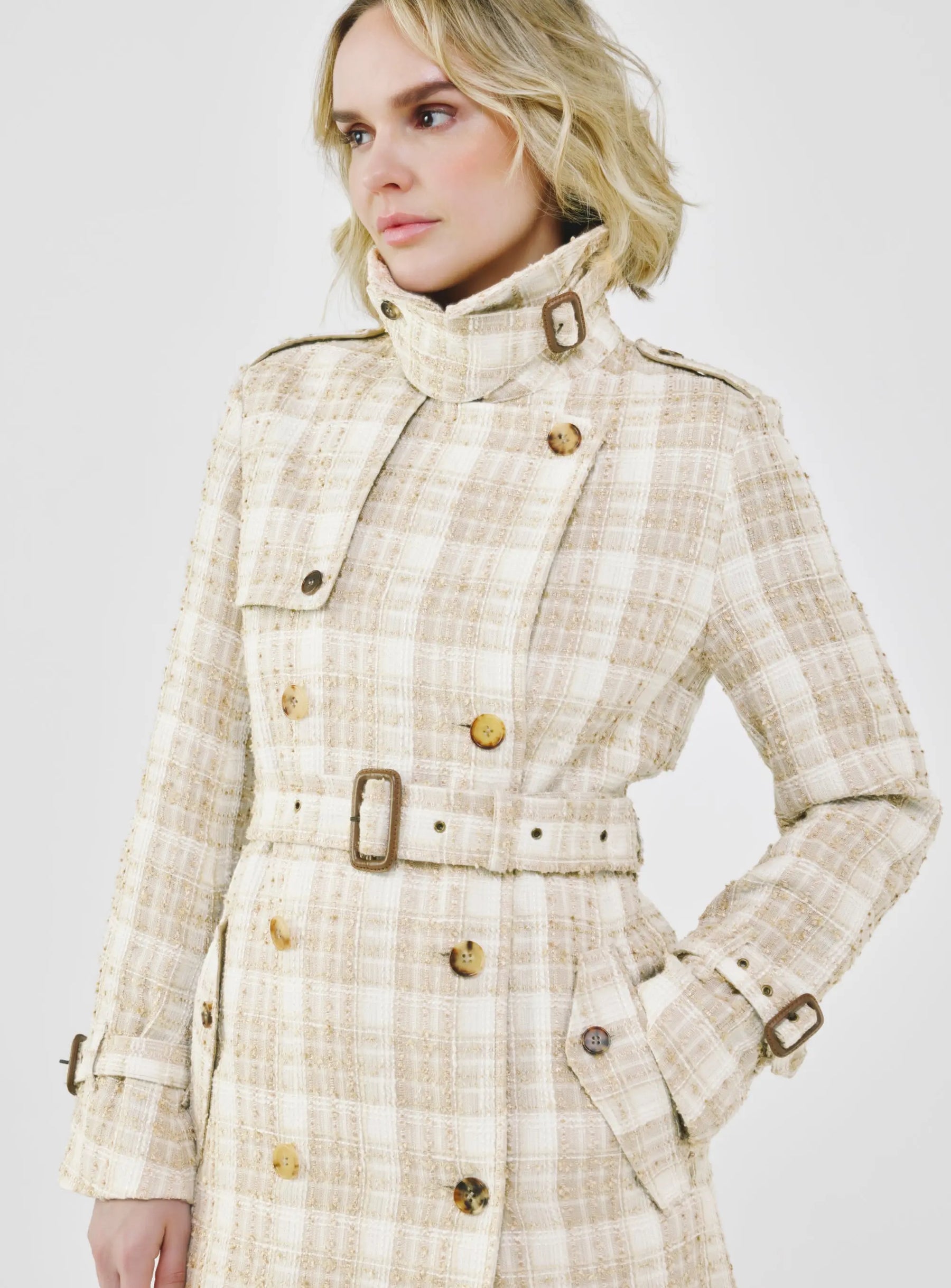 Heritage Plaid Tweed Trench
