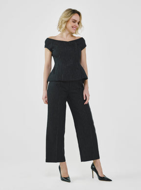 Tailored Pinstripe Bardot Top