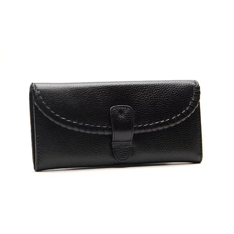 Luxury Top Grain Leather Long Wallet for Women