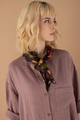 red wine gold deer scarf